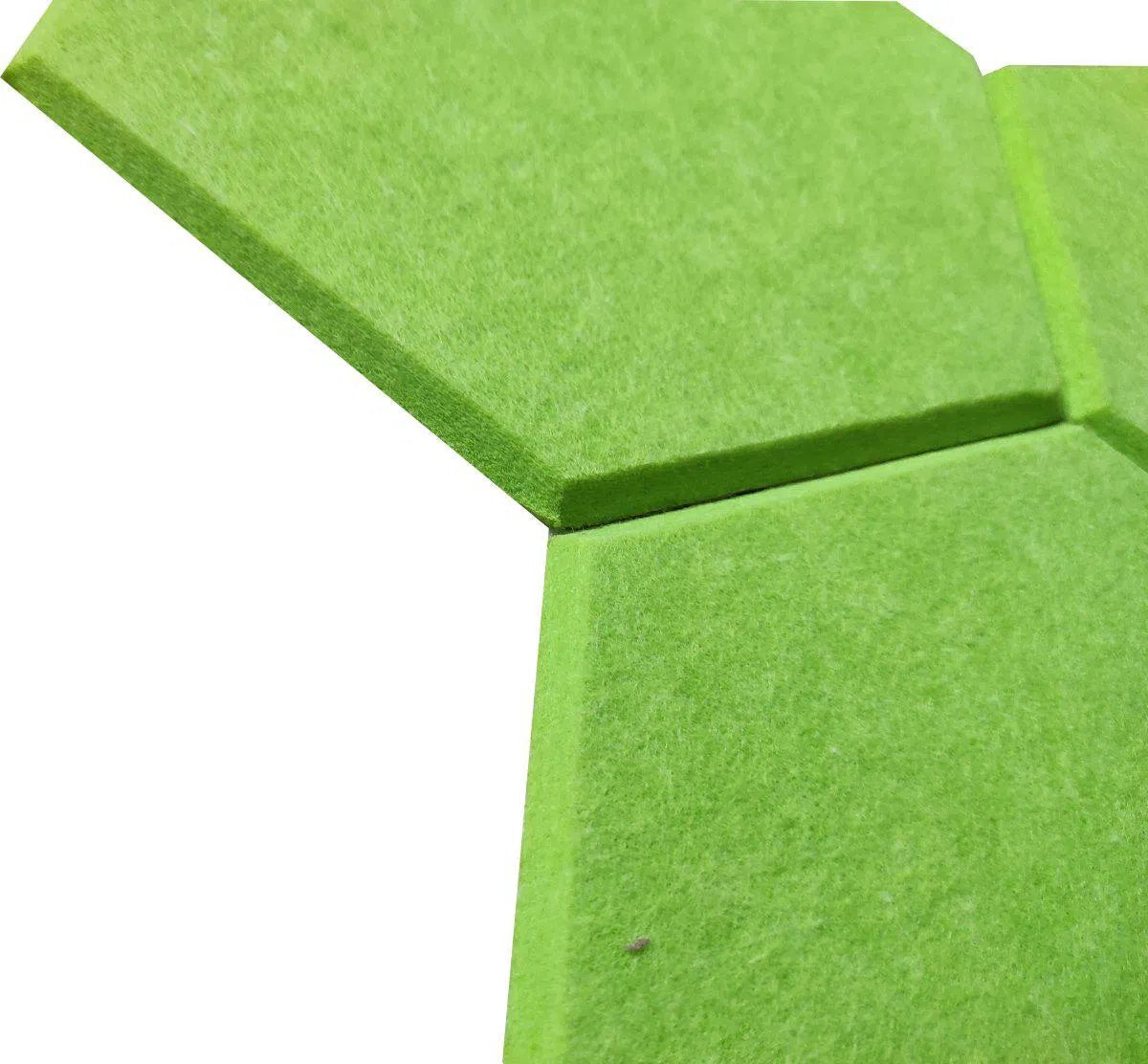 HEXA Acoustic 3D Felt PET Wall Panels beveled edge closeup GREEN DecorMania.eu